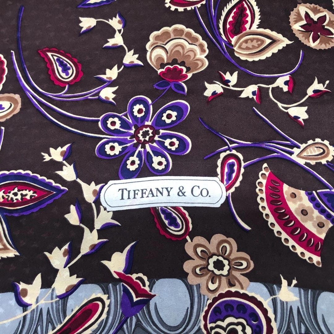 Tiffany & Co Silk Vintage Floral Design Scarf / ST26-SM / 0226 ...