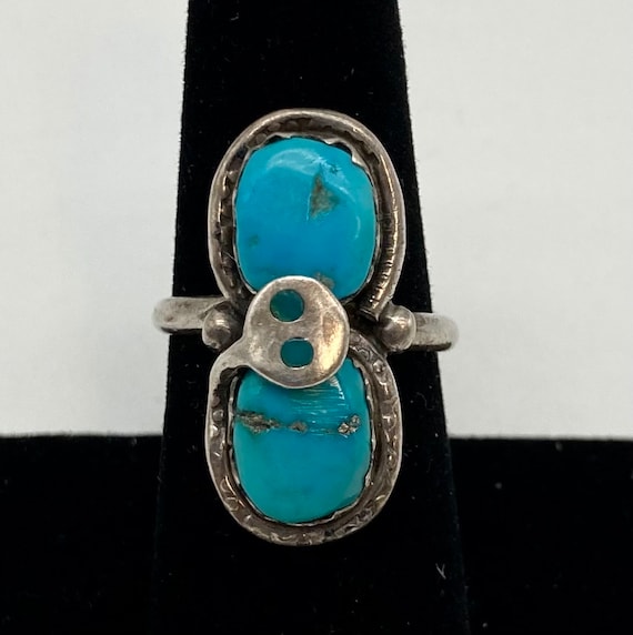 Effie Calavaza Signed Zuni Handmade Sterling Silver Snake Ring