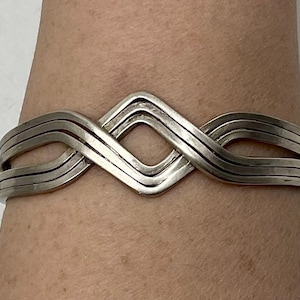 Silver Cuff Bracelet / Vintage Egyptian 800 Silver Cuff Bracelet With Diamond Shaped Center #ST25 TheShopsInUptown