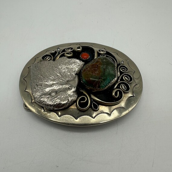 Native American Nickel Silver Eagle Turquoise and… - image 5