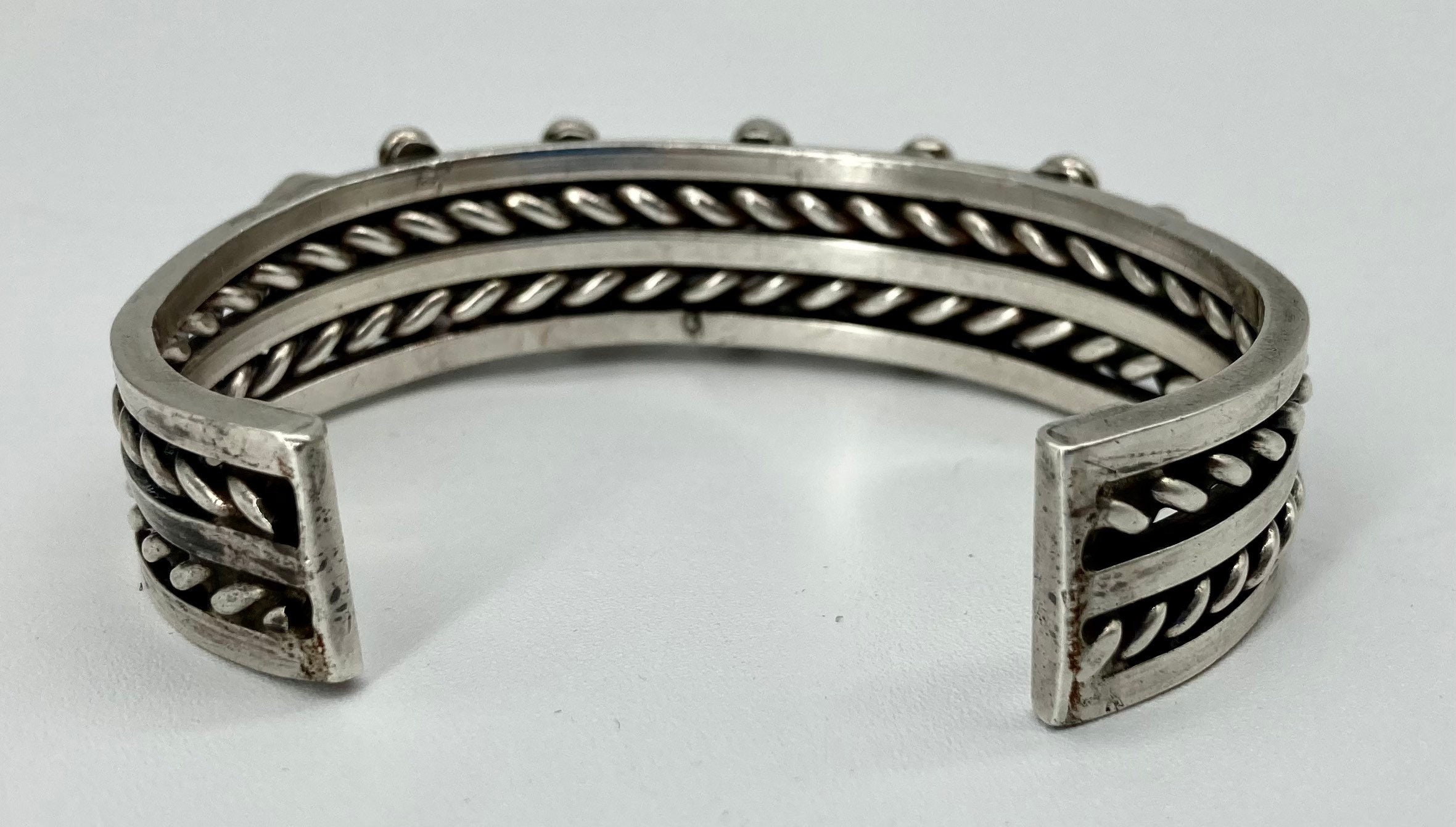 Native American Handmade Sterling Silver Cuff Bracelet With