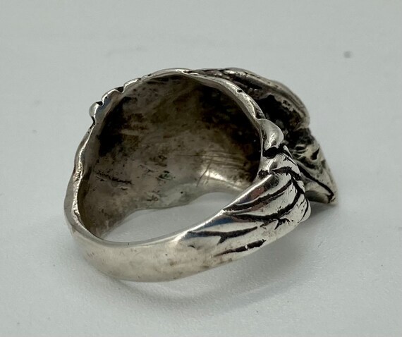 Large Heavy Gauge Sterling Silver Eagle Head Ring… - image 6