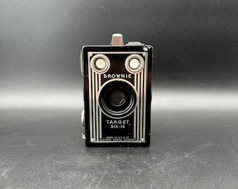 Kodak Brownie Target Six-16 Camera / Vintage Kodak Brownie Black Art Deco Box Camera / TheShopsInUptown #DN-UP