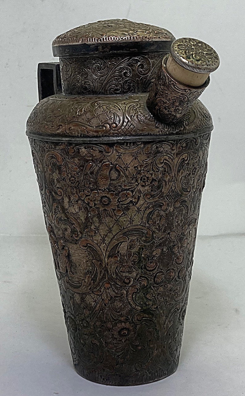 Webster & Sons Silver Plated Embossed Cocktail Shaker - Thumbnail 3