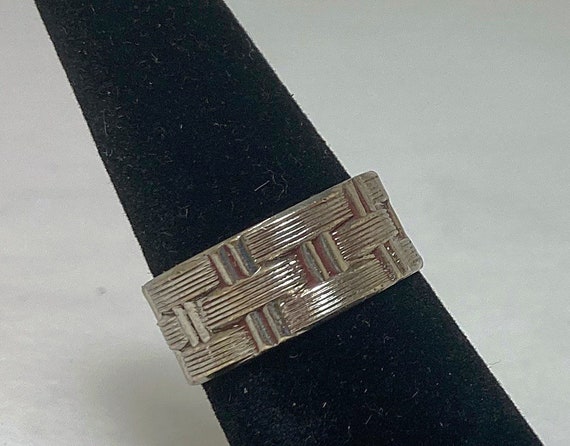 Sterling Silver Weave Pattern / Braided Wedding B… - image 2
