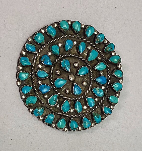 Large Round Native American Handmade Sterling Sil… - image 10