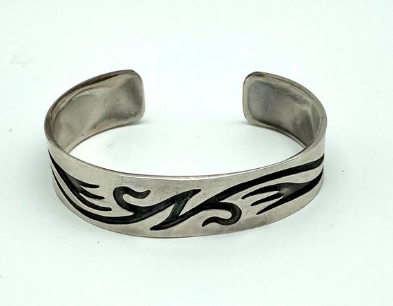 Native American Handmade Sterling Silver Cuff Bra… - image 2