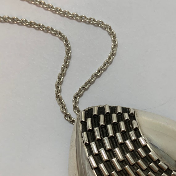Sterling Silver Necklace / Modernist Style / with… - image 5