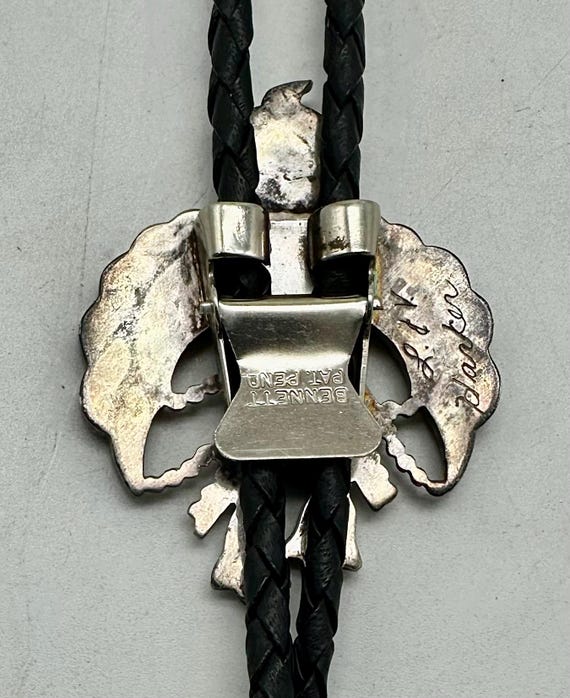 L & V Harker Signed Zuni Handmade Leather And Ste… - image 9