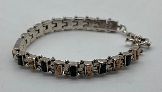 Hopi Handmade Sterling Silver Link / Panel Bracel… - image 5