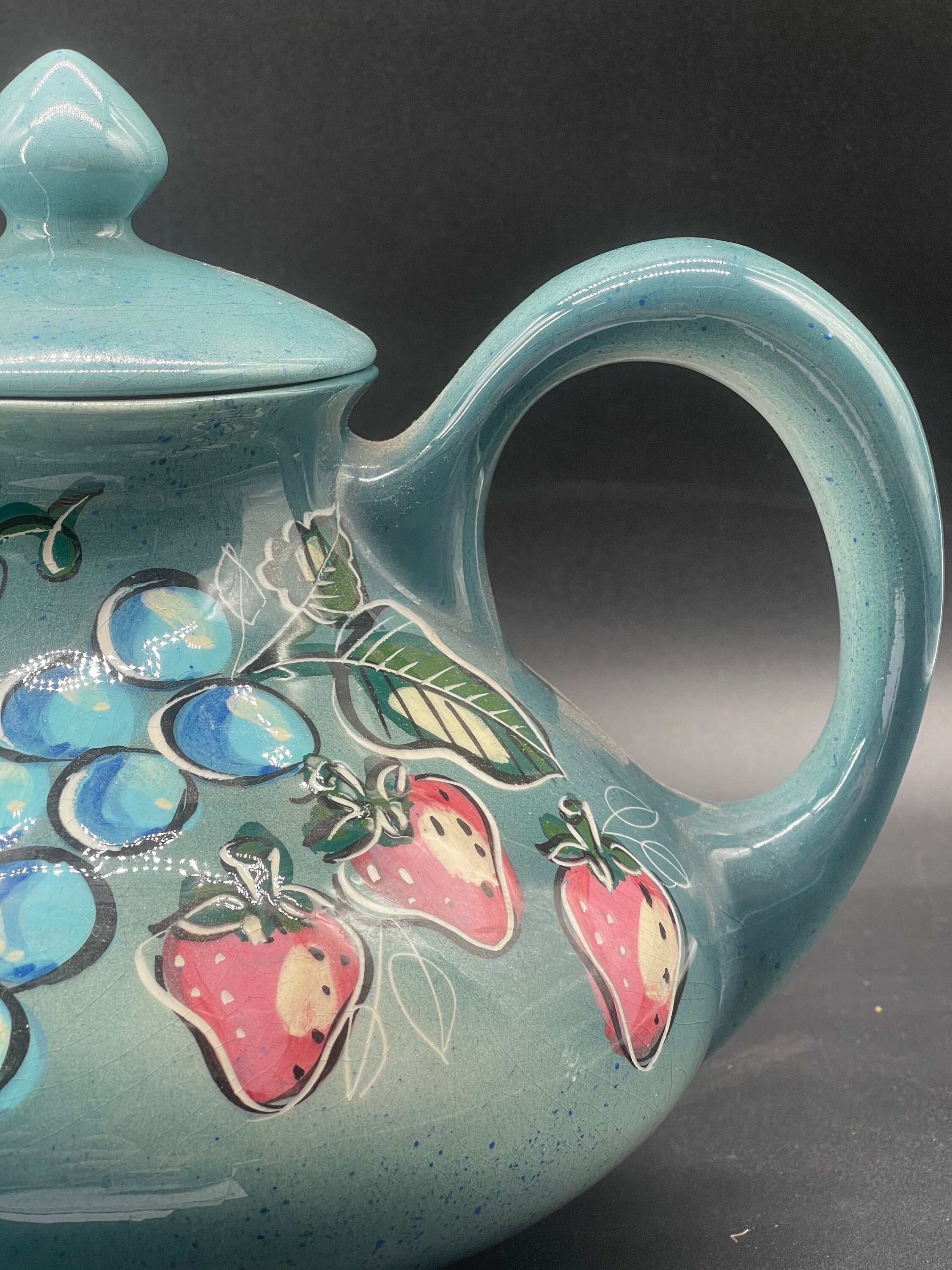 Entrancing Group Of Sascha Brastoff Ceramic Pottery, Including Fruit Motif  Teapot #172522