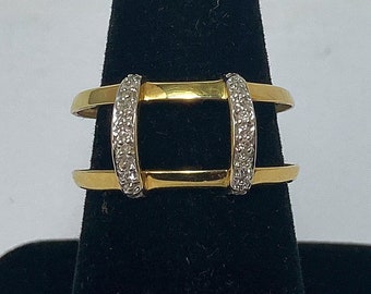 14 Karat Gold Ring Enhancer / Ring Guard / Ring Spacer With 12 Diamonds / Ring Size 8 #DN TheShopsInUptown