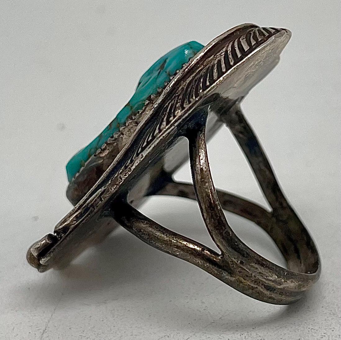 Turquoise Ring / Artist Signed Native American Handmade Sterling Silver ...