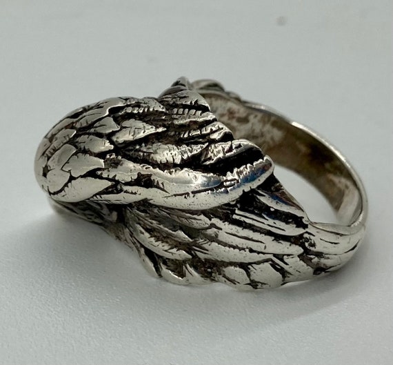 Large Heavy Gauge Sterling Silver Eagle Head Ring… - image 7