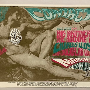 Rare 1st Printing Of 1967 Big Brother And The Holding Co. Avalon Ballroom Concert Poster / Original Print Lithograph #DN TheShopsInUptown