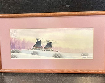 Signed Watercolor Painting By Navajo Artist Benson Halwood #DN TheShopsInUptown