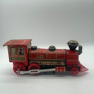 Tinplate Locomotive Toy from Japan / Litho Tin Toy / Collectable Circa 1960s Tinplate Toy / TheShopsInUptown #DN-KF