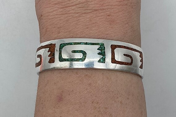Museum Quality Vintage Native American Jewelry Navajo Green Turquoise Pau Begay Sterling Silver Bracelet Museum Quality Vintage Native American Jewelry Navajo Green Turquoise Pau Begay Sterling Silver Bracelet