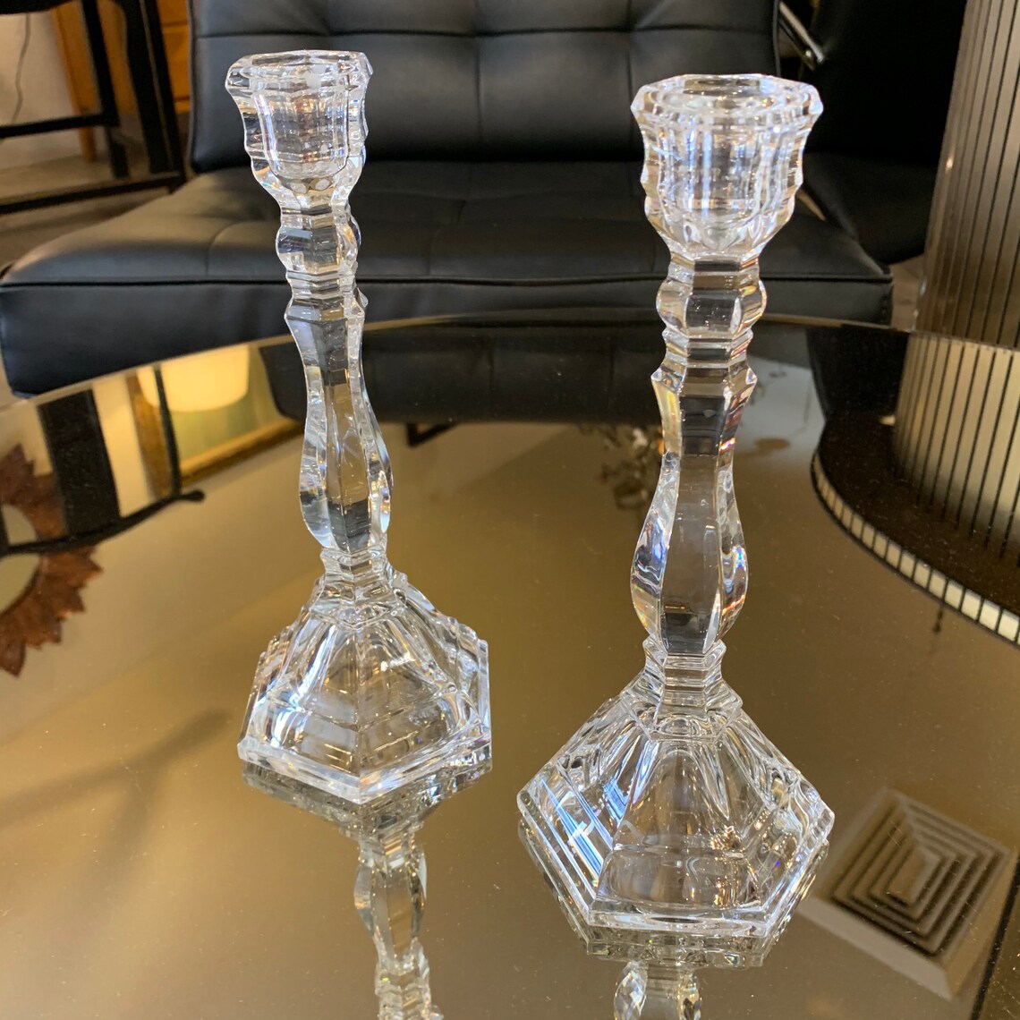 Tiffany & Co. / Hampton Crystal Candlesticks / Elegant 2 piece Etsy