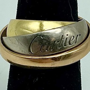 Cartier Tri-Colored 18 Karat Gold Trinity Ring With Yellow, White And Rose Gold Bands / Ring Size 6 1/2 #ST01 TheShopsInUptown Bild 1