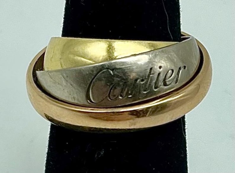 Cartier Tri-Colored 18 Karat Gold Trinity Ring With Yellow, White And Rose Gold Bands / Ring Size 6 1/2 #ST01 TheShopsInUptown Bild 1