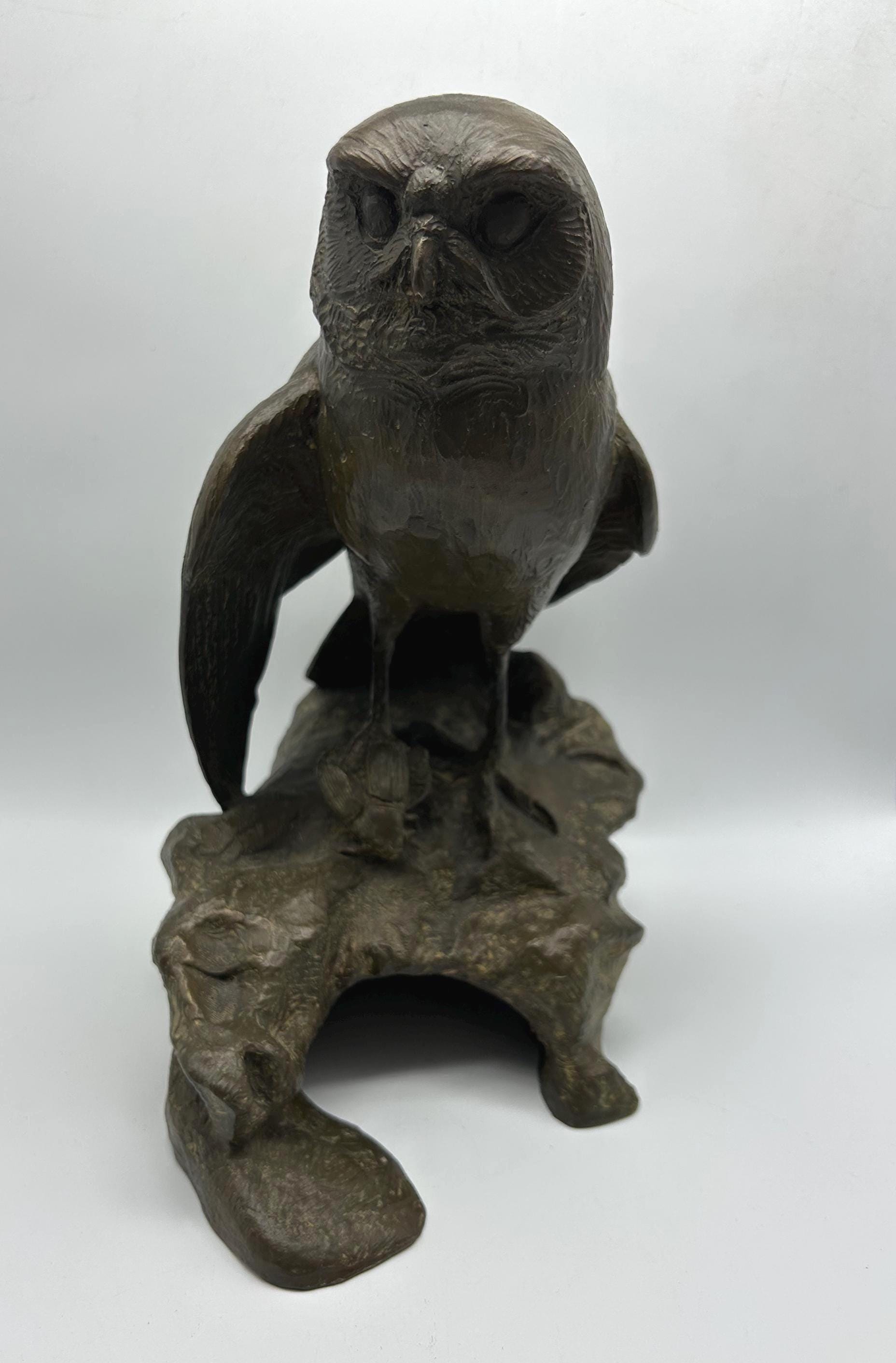 M. Roni Bronze Owl Sculpture/Dn As Theshopsinuptown
