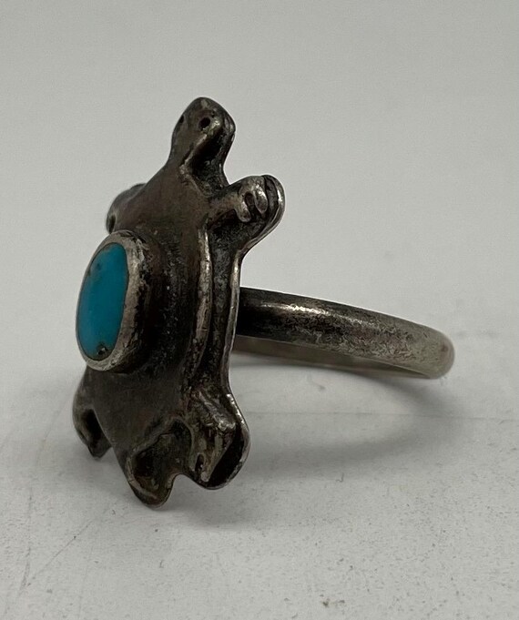 Turtle Ring / Native American Handmade Sterling S… - image 9