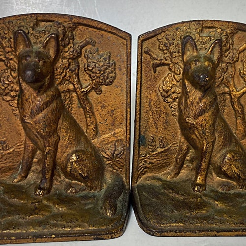 Pair Of Antique Hubbard Cast Iron German hotsell Shepherd Bookends #99 TheShopsInUptown