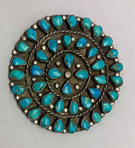 Large Round Native American Handmade Sterling Sil… - image 6