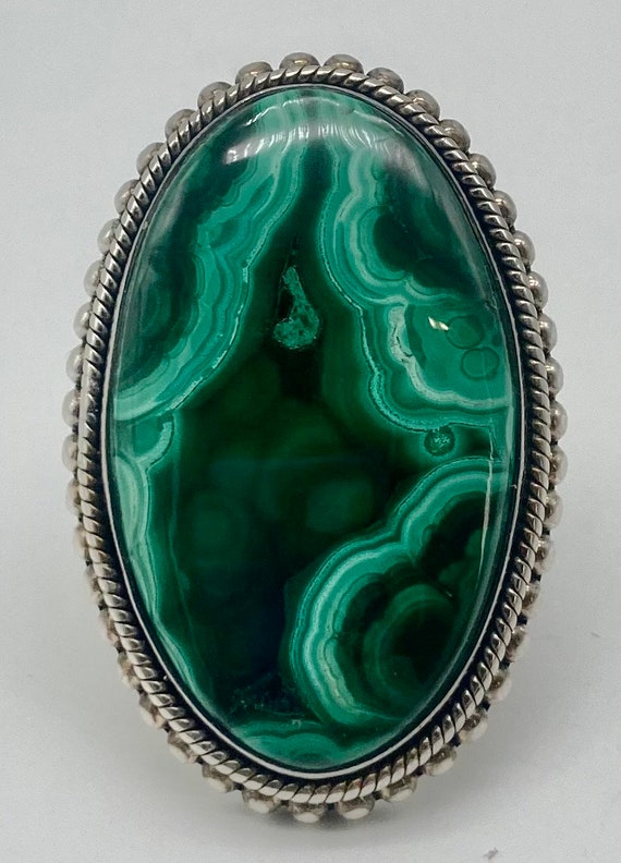 Huge Sterling Silver Ring With Large Gorgeous Ova… - image 8
