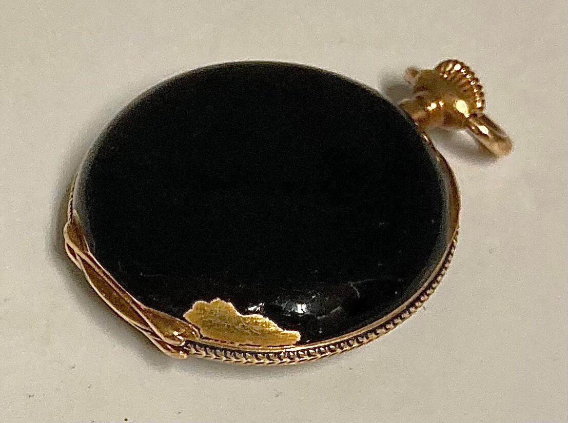 Genuine Tiffany & Co. 18 Karat Gold and Black Enamel Small