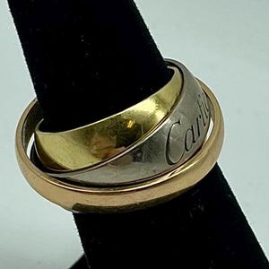 Cartier Tri-Colored 18 Karat Gold Trinity Ring With Yellow, White And Rose Gold Bands / Ring Size 6 1/2 #ST01 TheShopsInUptown Bild 2
