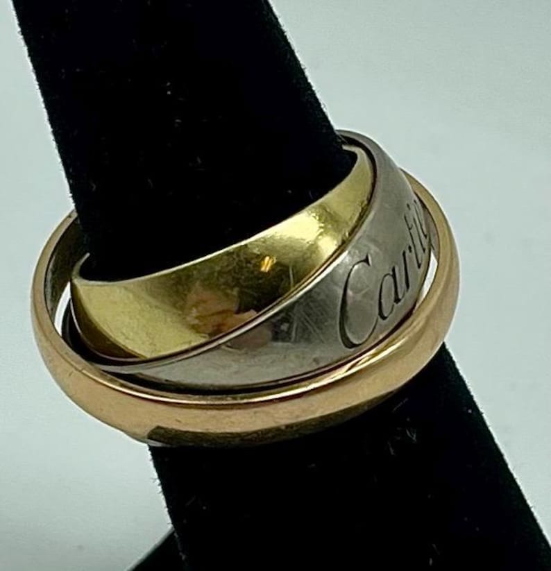 Cartier Tri-Colored 18 Karat Gold Trinity Ring With Yellow, White And Rose Gold Bands / Ring Size 6 1/2 #ST01 TheShopsInUptown Bild 2