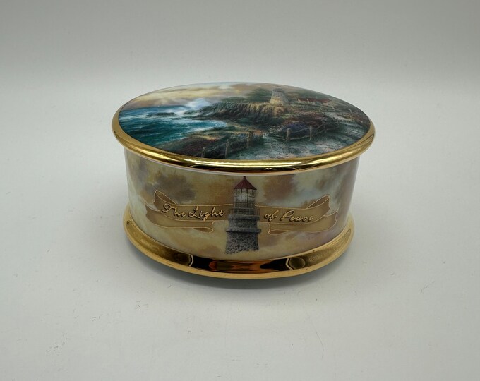 Thomas Kinkade’s Guiding Lights Light of Peace Music Box “you Light up ...