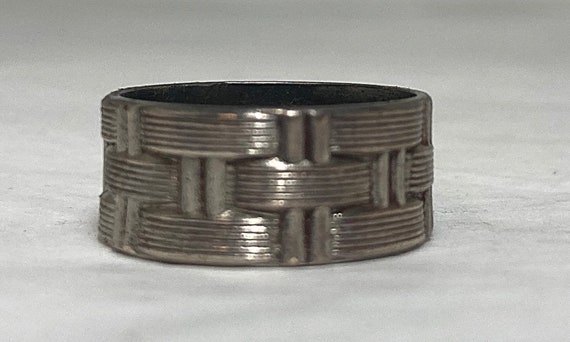 Sterling Silver Weave Pattern / Braided Wedding B… - image 6