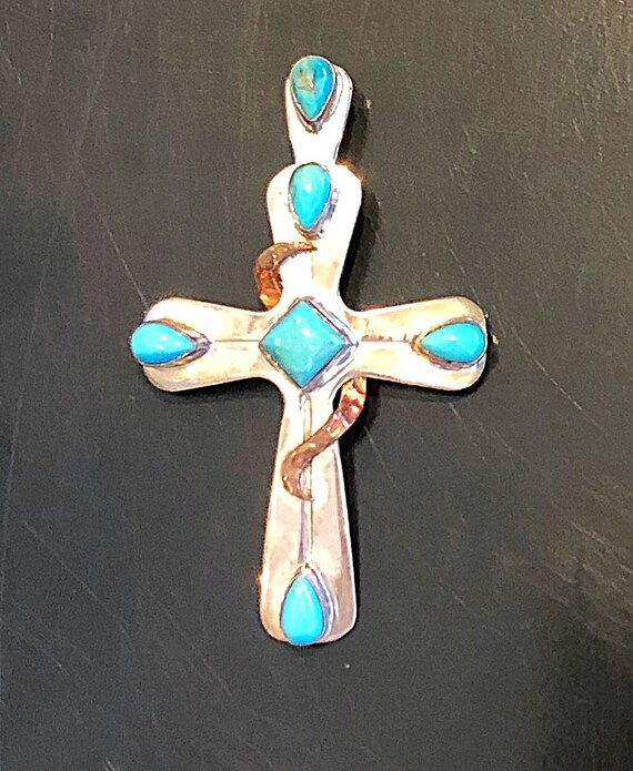 Museum Vintage Navajo 'Piano Key' Snake Eye Turquoise Native American Jewelry Silver Bracelet Museum Vintage Navajo 'Piano Key' Snake Eye Turquoise Native American Jewelry Silver Bracelet