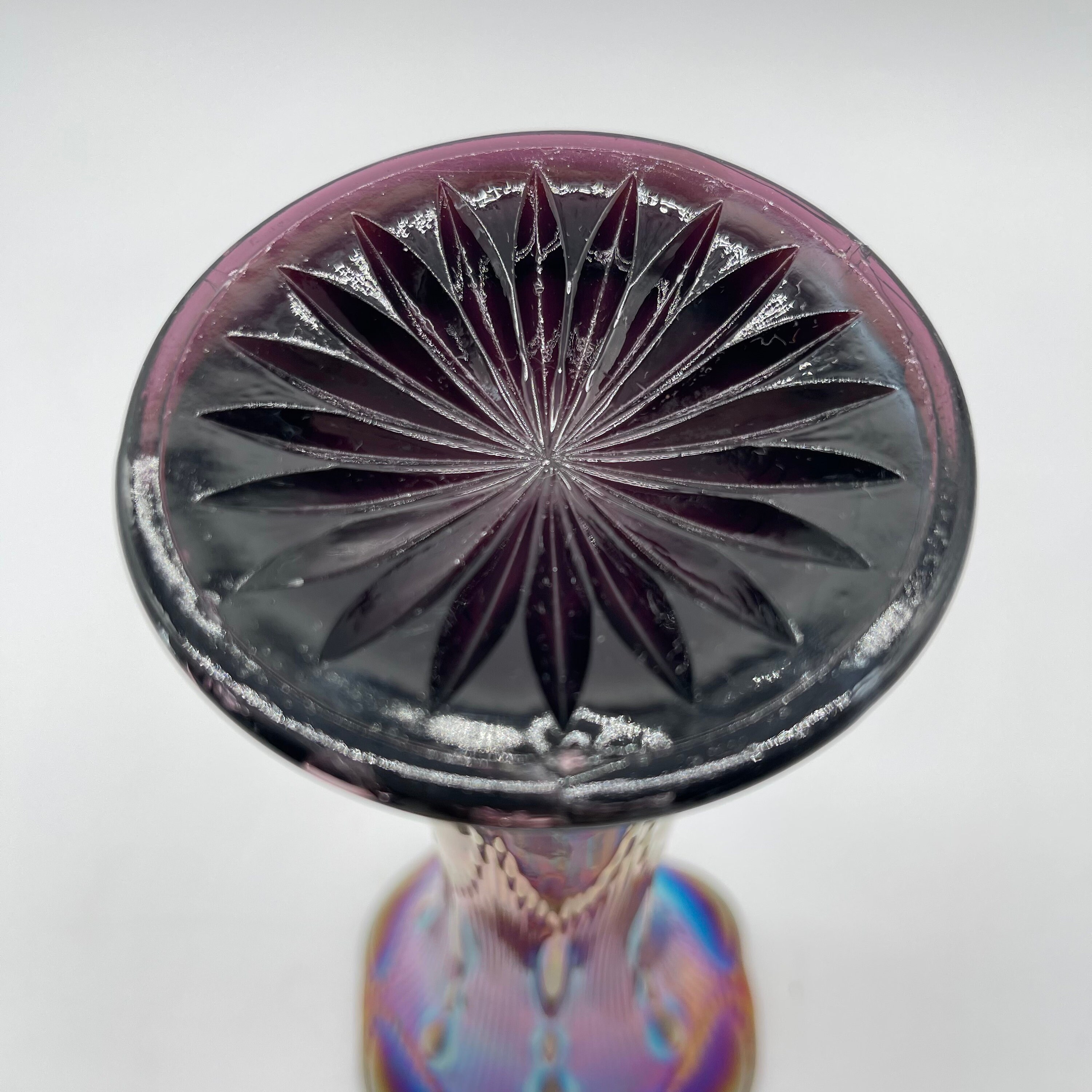 Antique Glass Vase セット Antique Imperial Carnival Glass Vase / Electric Carnival