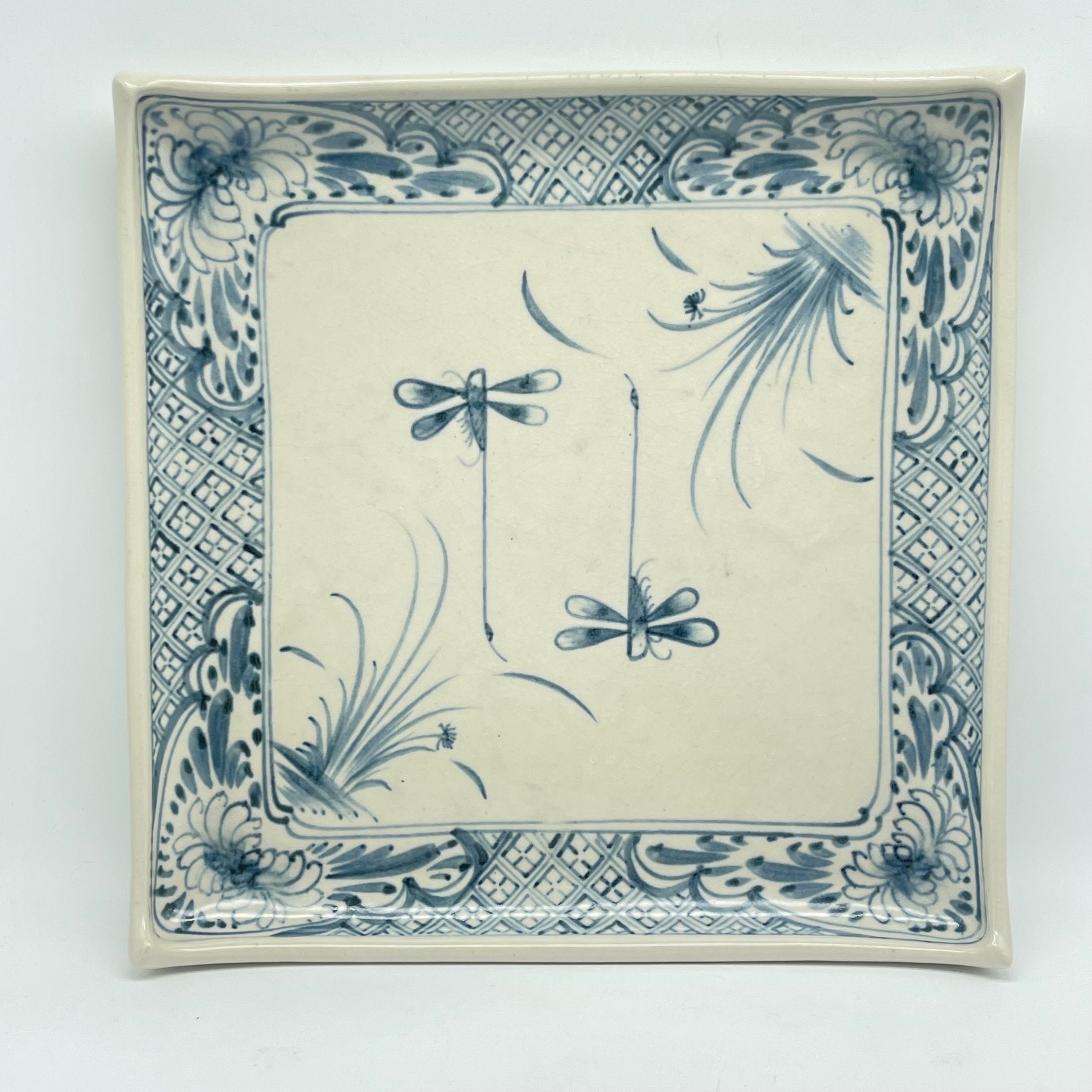 Vintage Tea Set / Eastern Asia / Dragonfly Ceramic Tea Set / C