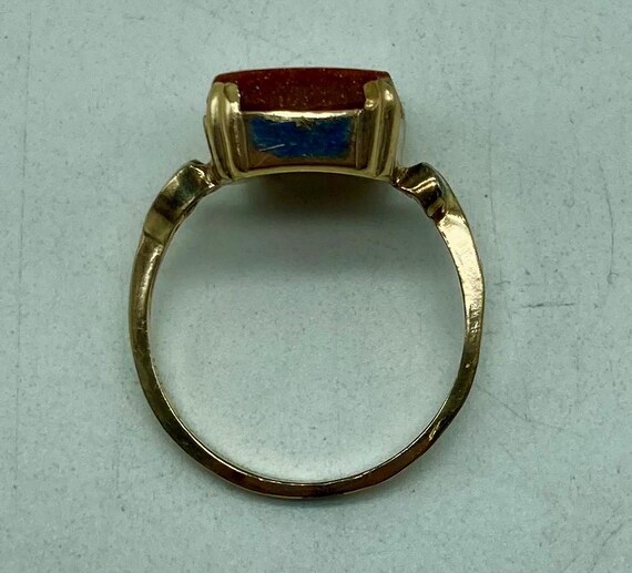 10 Karat Gold Ring With Large Rectangular Shaped … - image 10