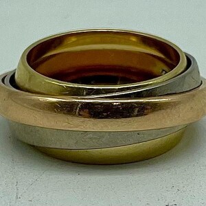 Cartier Tri-Colored 18 Karat Gold Trinity Ring With Yellow, White And Rose Gold Bands / Ring Size 6 1/2 #ST01 TheShopsInUptown Bild 8