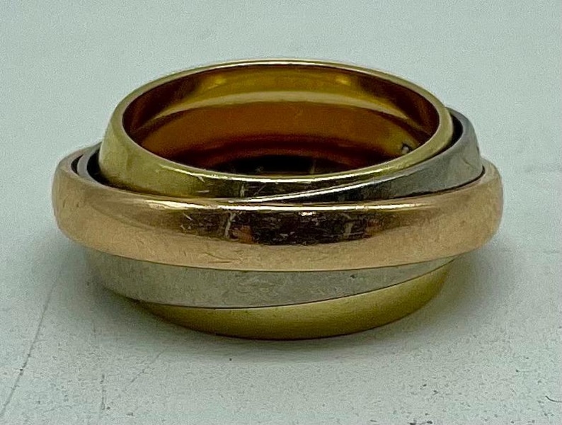 Cartier Tri-Colored 18 Karat Gold Trinity Ring With Yellow, White And Rose Gold Bands / Ring Size 6 1/2 #ST01 TheShopsInUptown Bild 8