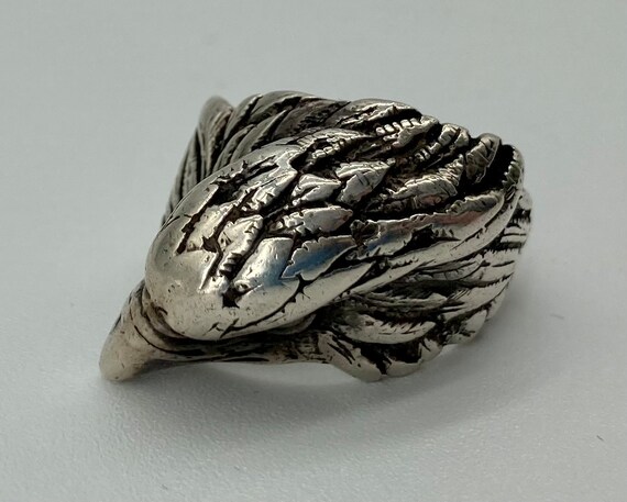 Large Heavy Gauge Sterling Silver Eagle Head Ring… - image 8