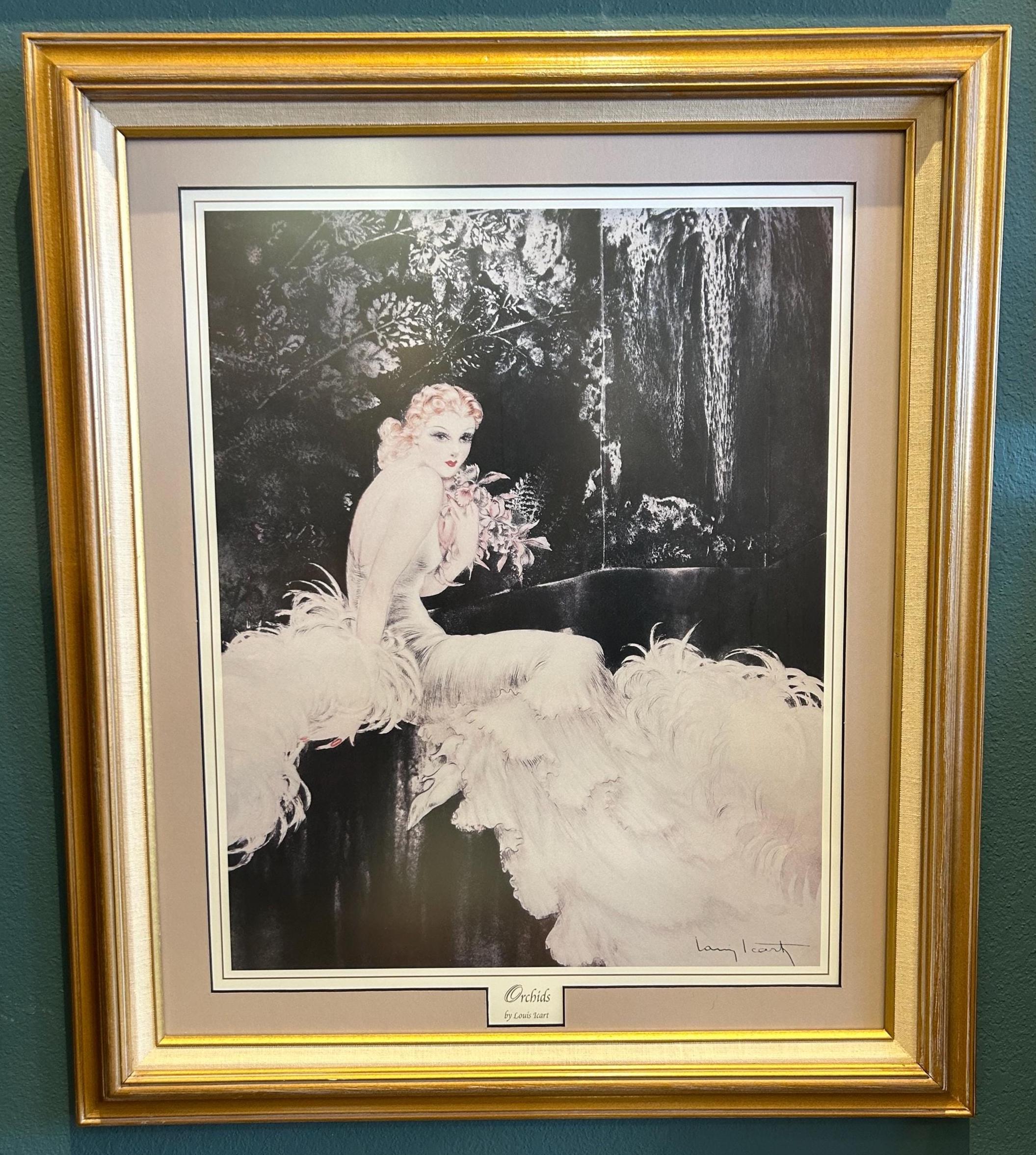 Louis Icart Vintage Print 'Orchids'