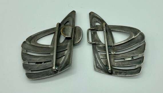 Art Nouveau Silver Toned German Made Belt Buckle … - image 8