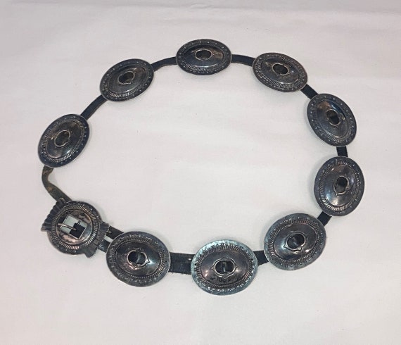 Royston Turquoise Vintage Native American Navajo Roger Skeet Sterling Silver Concho Belt Royston Turquoise Vintage Native American Navajo Roger Skeet Sterling Silver Concho Belt