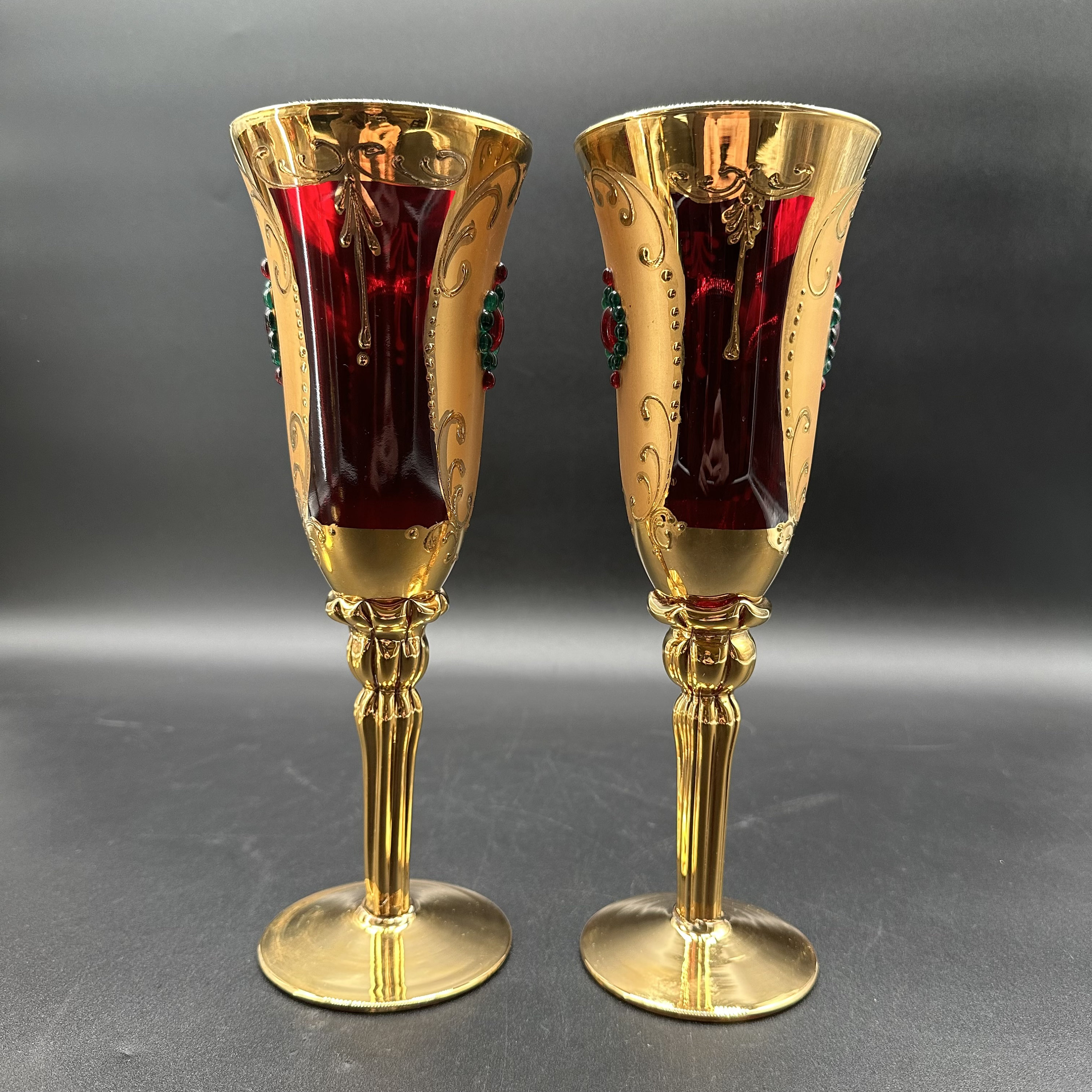 Set 8 Vintage 24K Gold Electroplate 49ers Goblets WMF of