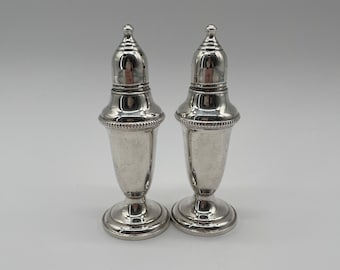 Vintage 1930s Empire Sterling Salt and Pepper Shakers / Pair (2) Sterling Silver Saltshakers / TheShopsInUptown #DN