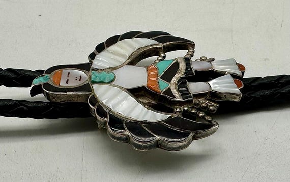 L & V Harker Signed Zuni Handmade Leather And Ste… - image 6