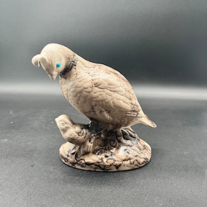 Quail With Turquoise Eyes/Horse Hair Pottery/ Handcrafted Navajo/ Artist signed by Skeeter Vail/ 6”in by 6”in/DMT-ER/TheShopsinUptown
