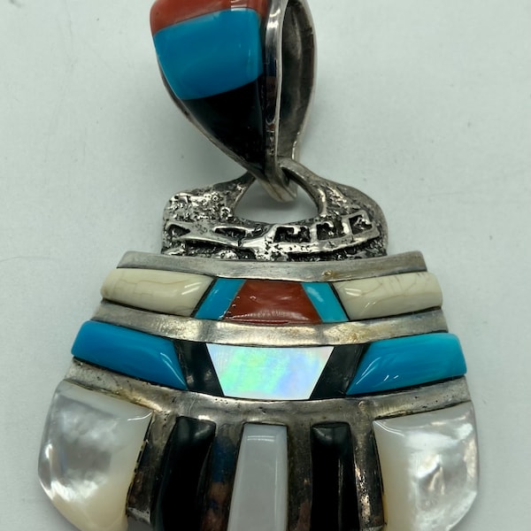 Handcrafted Sterling Silver and Multi Stone Inlay main image 1